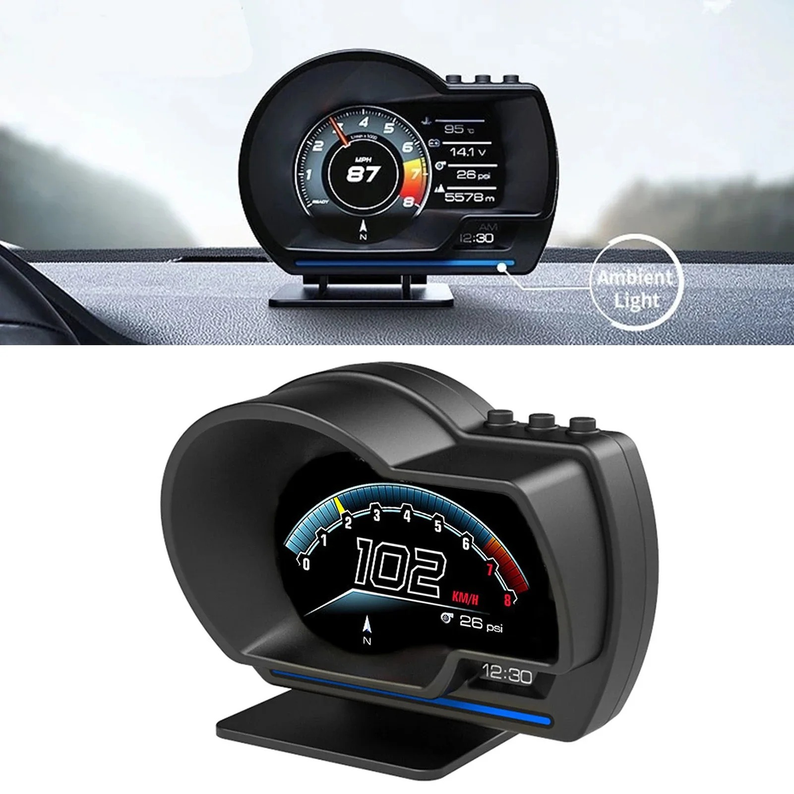 Hud Obd2 Multi Function Alarm - Alat Diagnostik Multifungsi Universal HUD Mobil