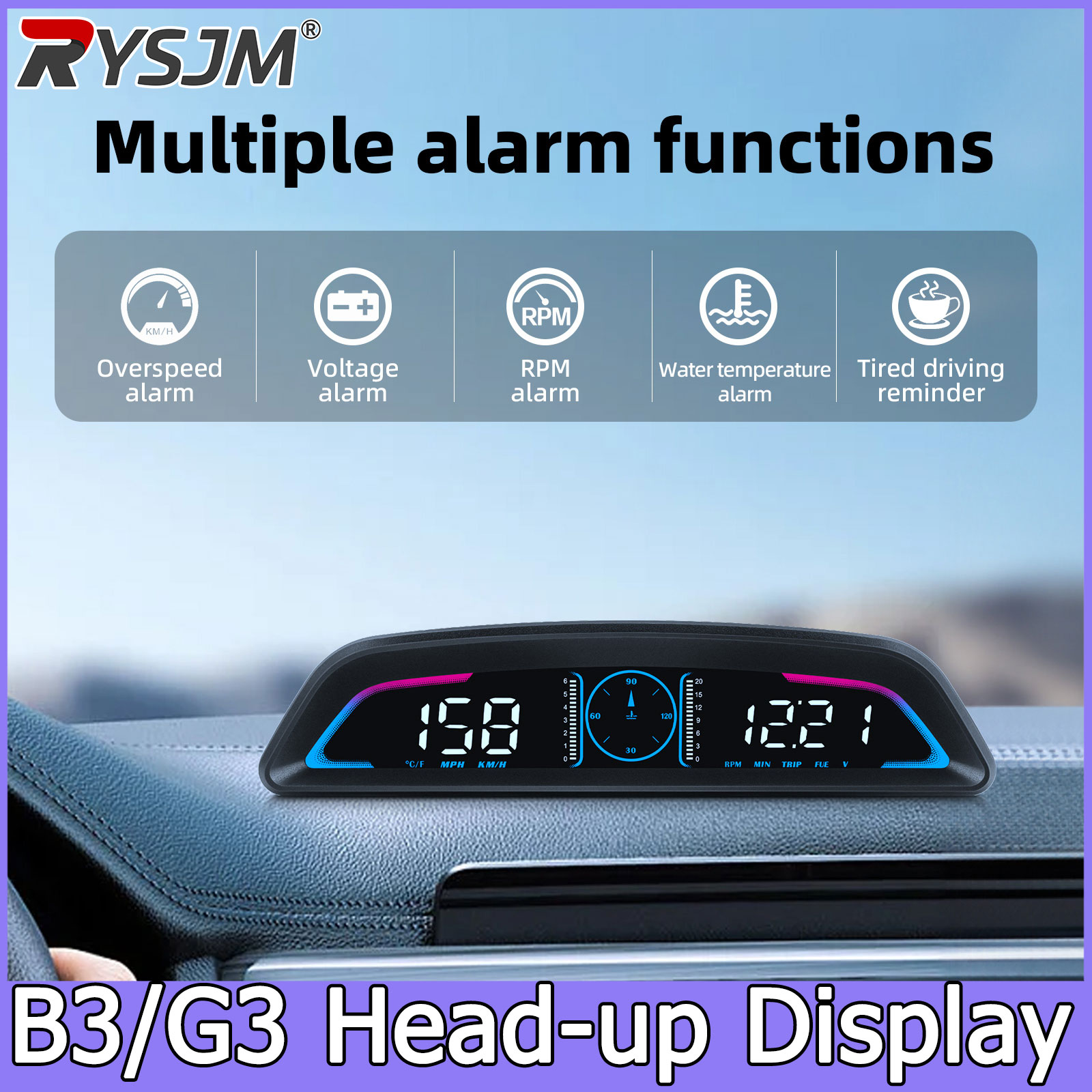 Car Heads Up Display Navigation - G3 GPS / B3 OBD HUD