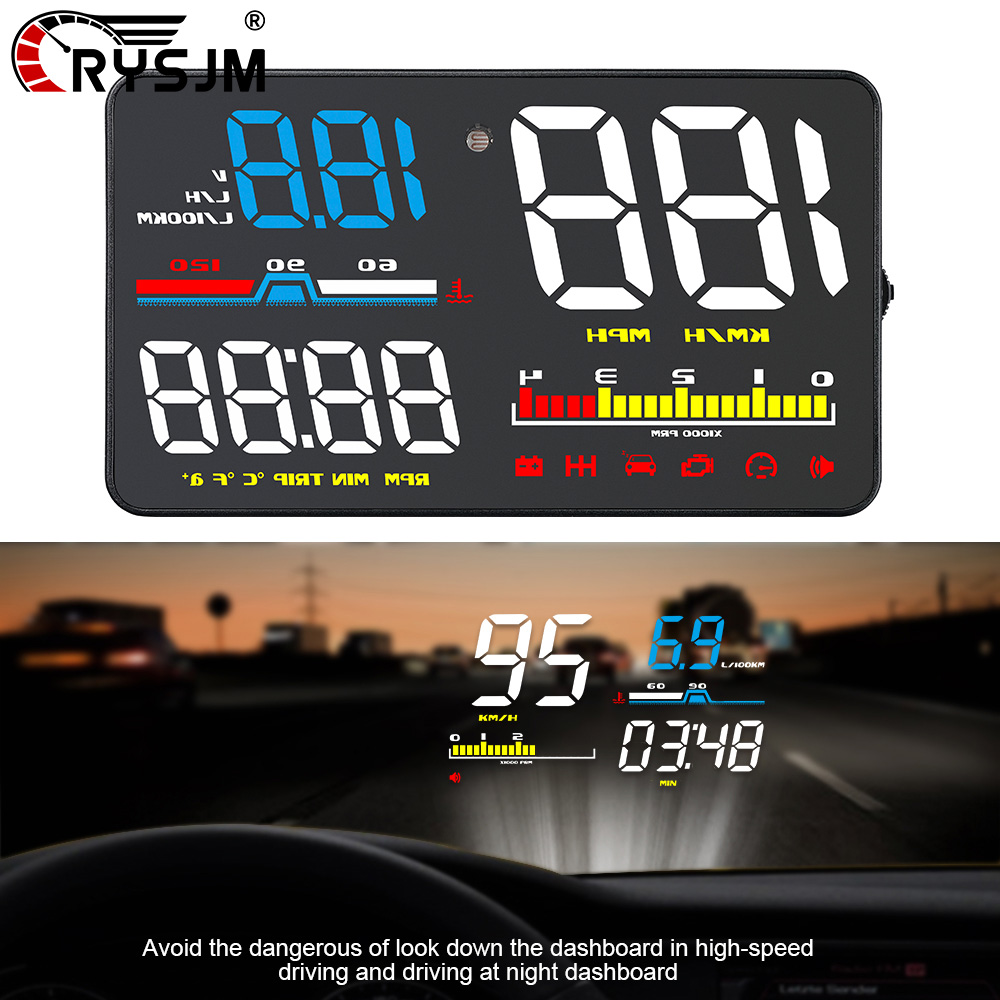 Hud Obd2 Multi Function Alarm - D5000 OBD HUD Tampilan Digital Head