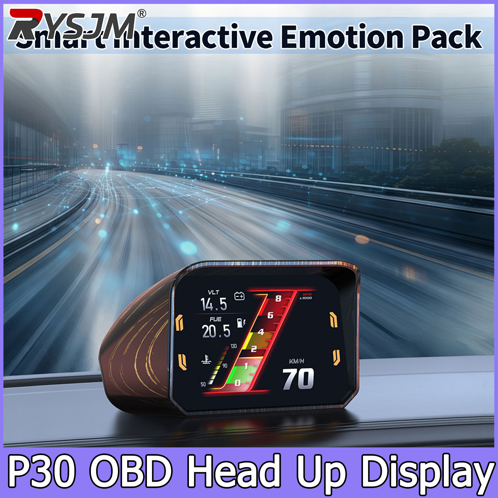 Obd2 Hud Speedometer Projector - Speedometer P30, Pengukur RPM, HUD, Layar