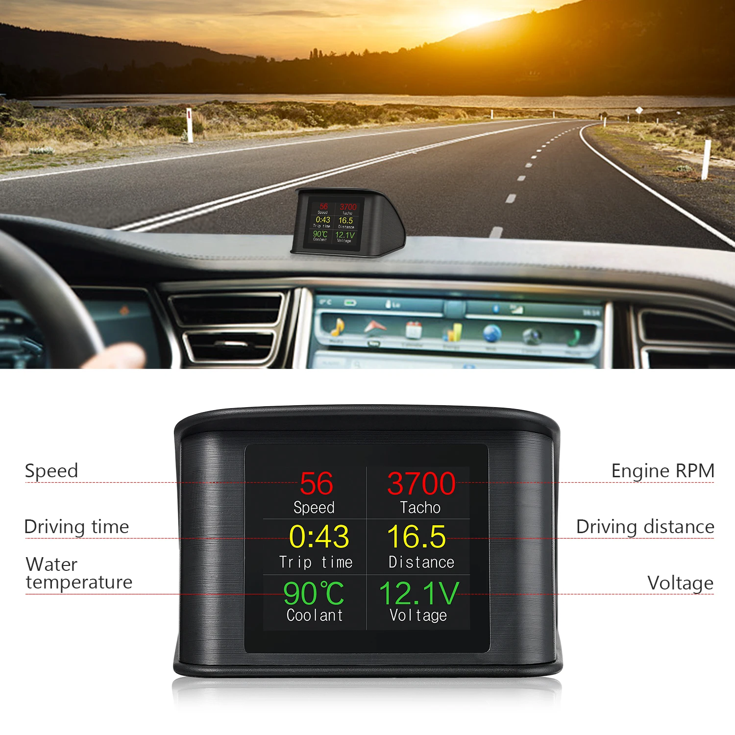 P10 untuk HUD Speedometer Univ - Car Heads Up Display Navigation ulasan dan harga