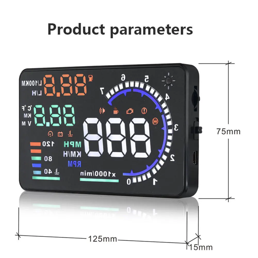 Speedometer Mobil A8 Digital H - Obd2 Hud Speedometer Projector ulasan dan harga