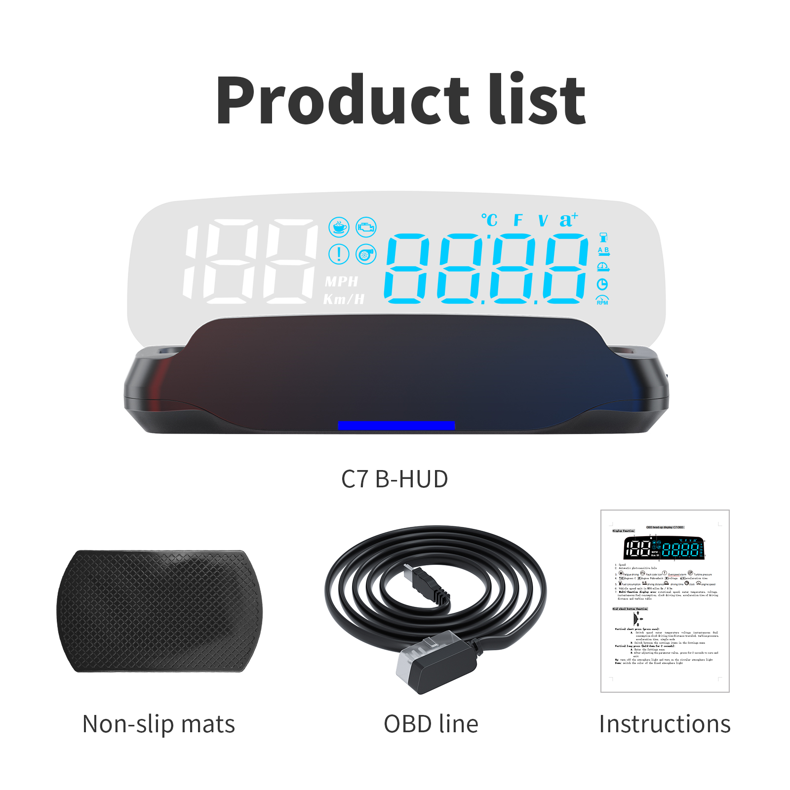 C7B OBD2 HUD Tampilan Kepala M - Obd2 Hud Speedometer Projector ulasan dan harga