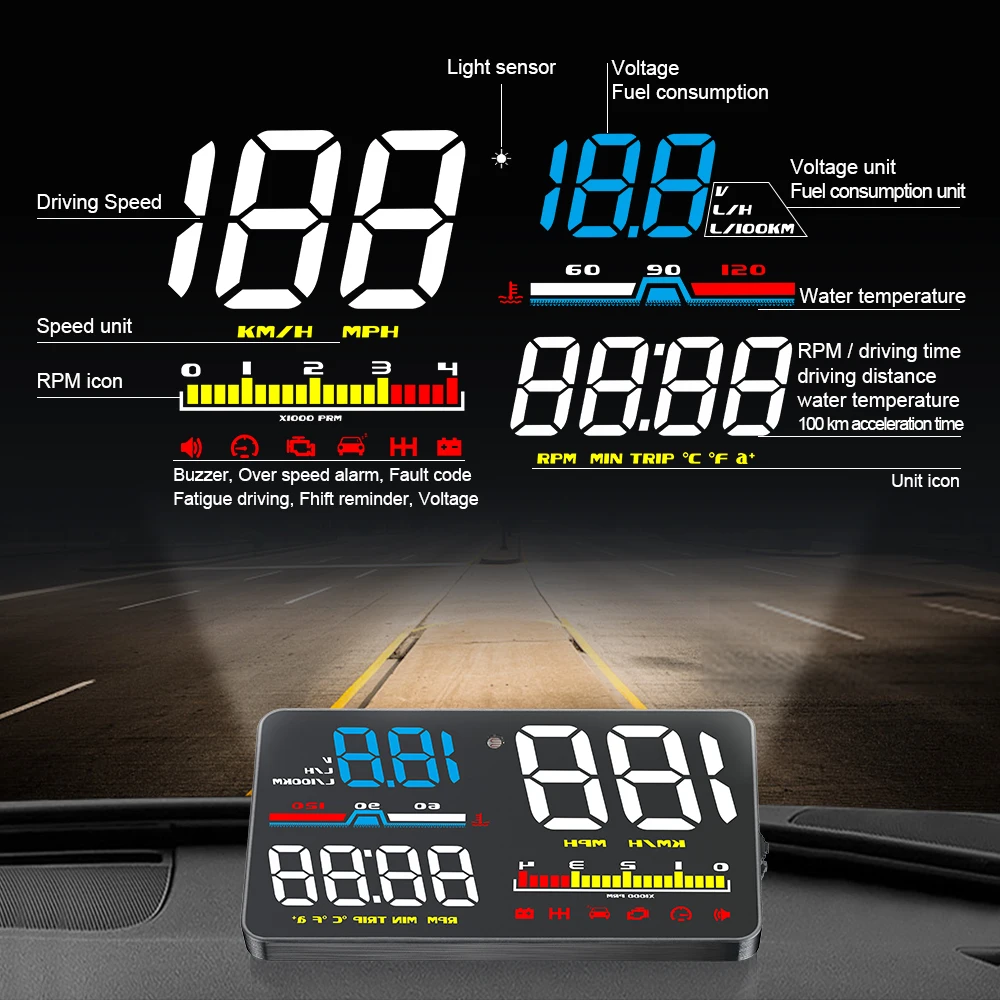 D5000 Proyektor Kaca Depan Mob - Car Heads Up Display Navigation ulasan dan harga