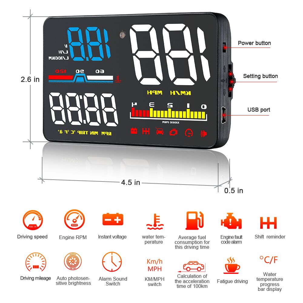 D5000 Proyektor Kaca Depan Mob - Car Heads Up Display Navigation ulasan dan harga