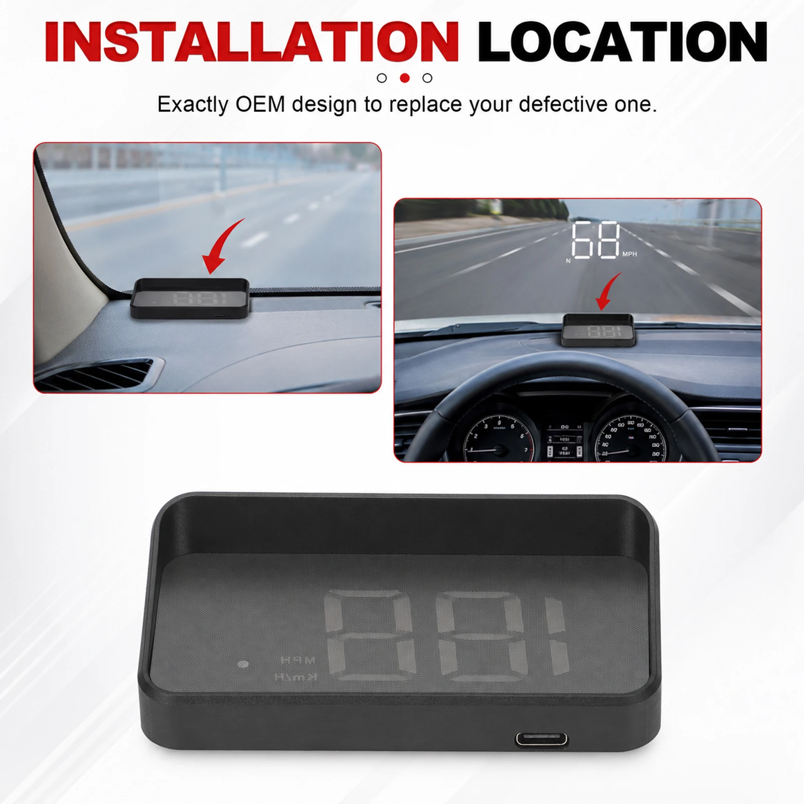 Proyektor HUD untuk Kaca Depan - Hud Speedometer Digital Universal ulasan dan harga