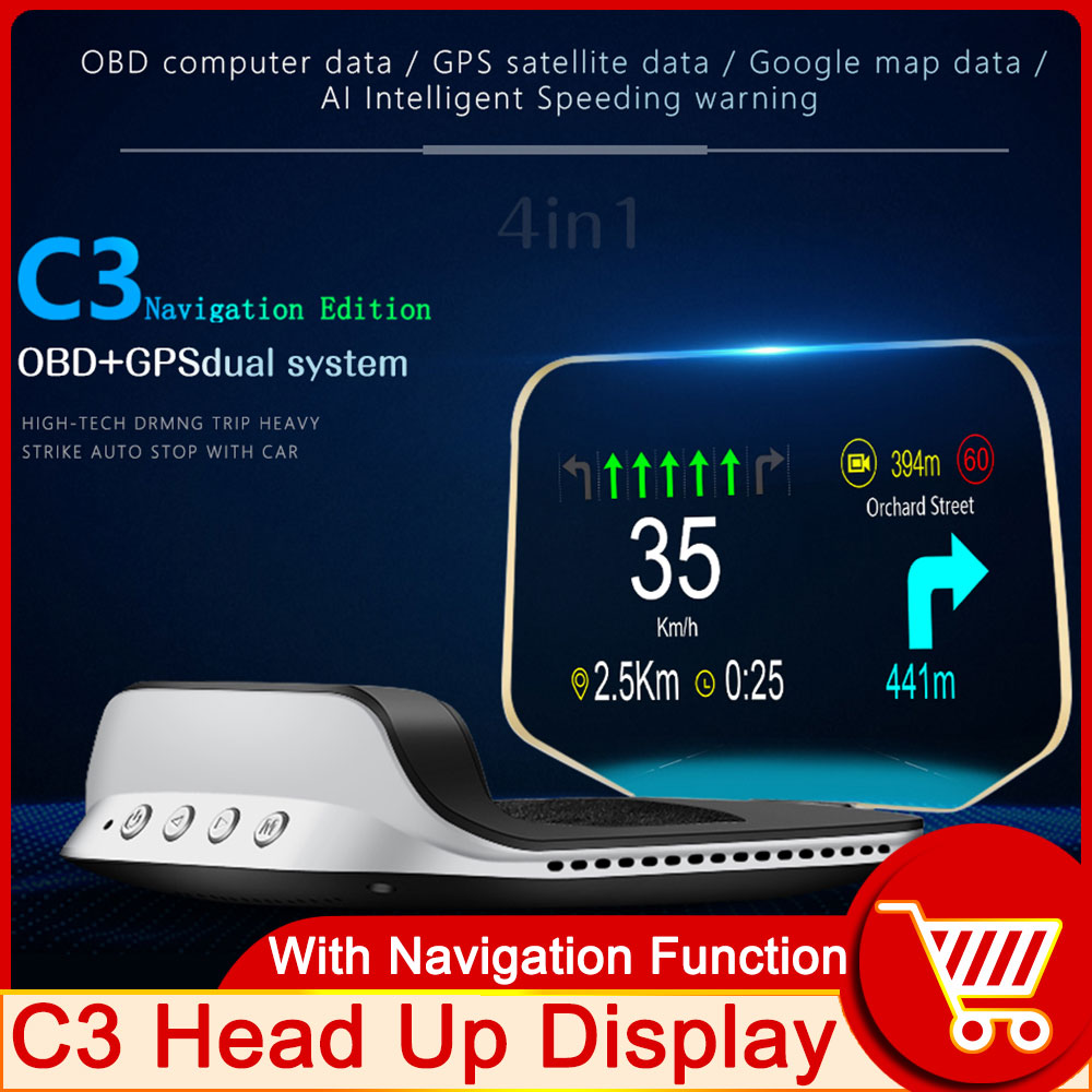 HD OBD HUD C3 Plus OBD2 HUD pr - Obd2 Hud Speedometer Projector ulasan dan harga