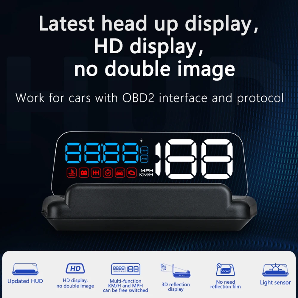 Baru C500 OBD2 HUD Proyektor T - Obd2 Hud Speedometer Projector ulasan dan harga