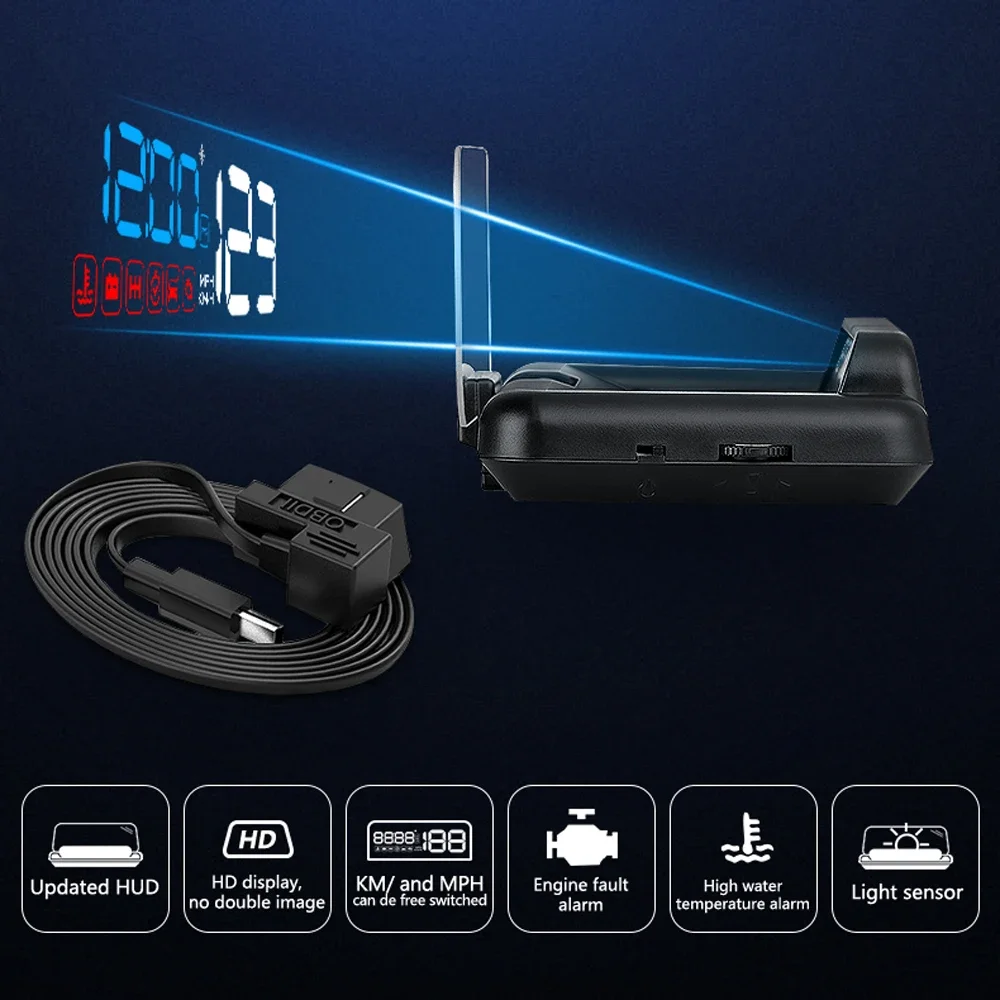 Baru C500 OBD2 HUD Proyektor T - Obd2 Hud Speedometer Projector ulasan dan harga