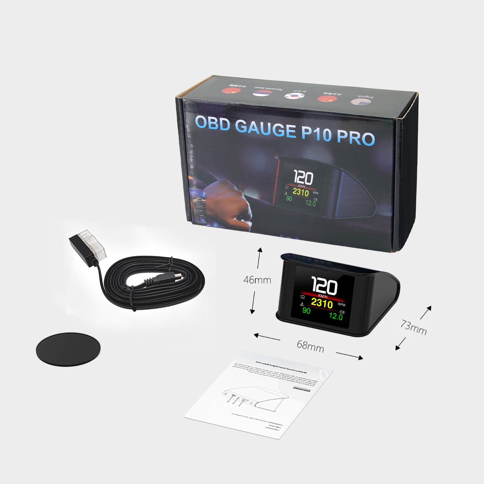 HD P10-PRO OBD2 HUD Tampilan H - Obd2 Hud Speedometer Projector ulasan dan harga