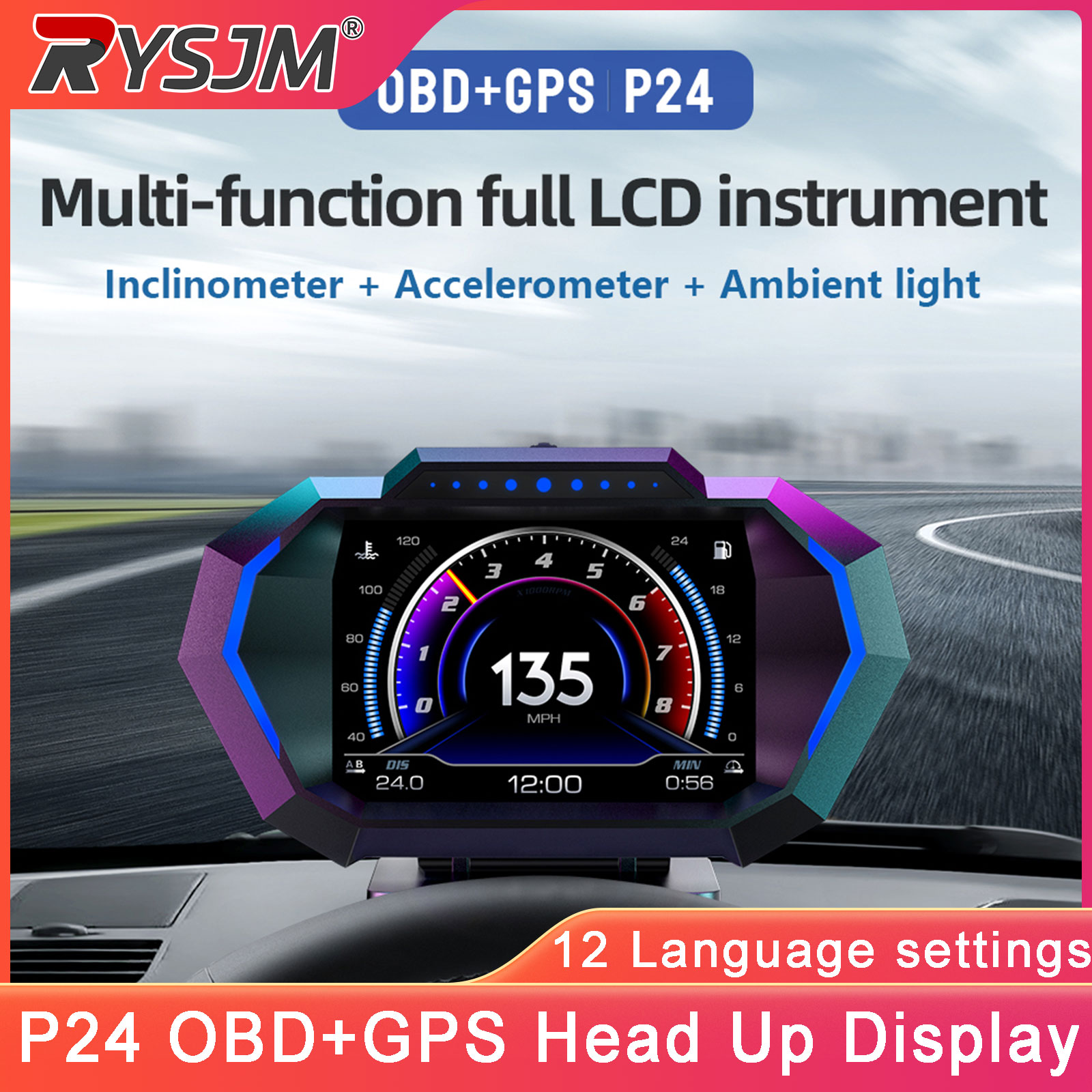 P24 Car OBD+GPS Head Up Displa - Car Heads Up Display Navigation ulasan dan harga