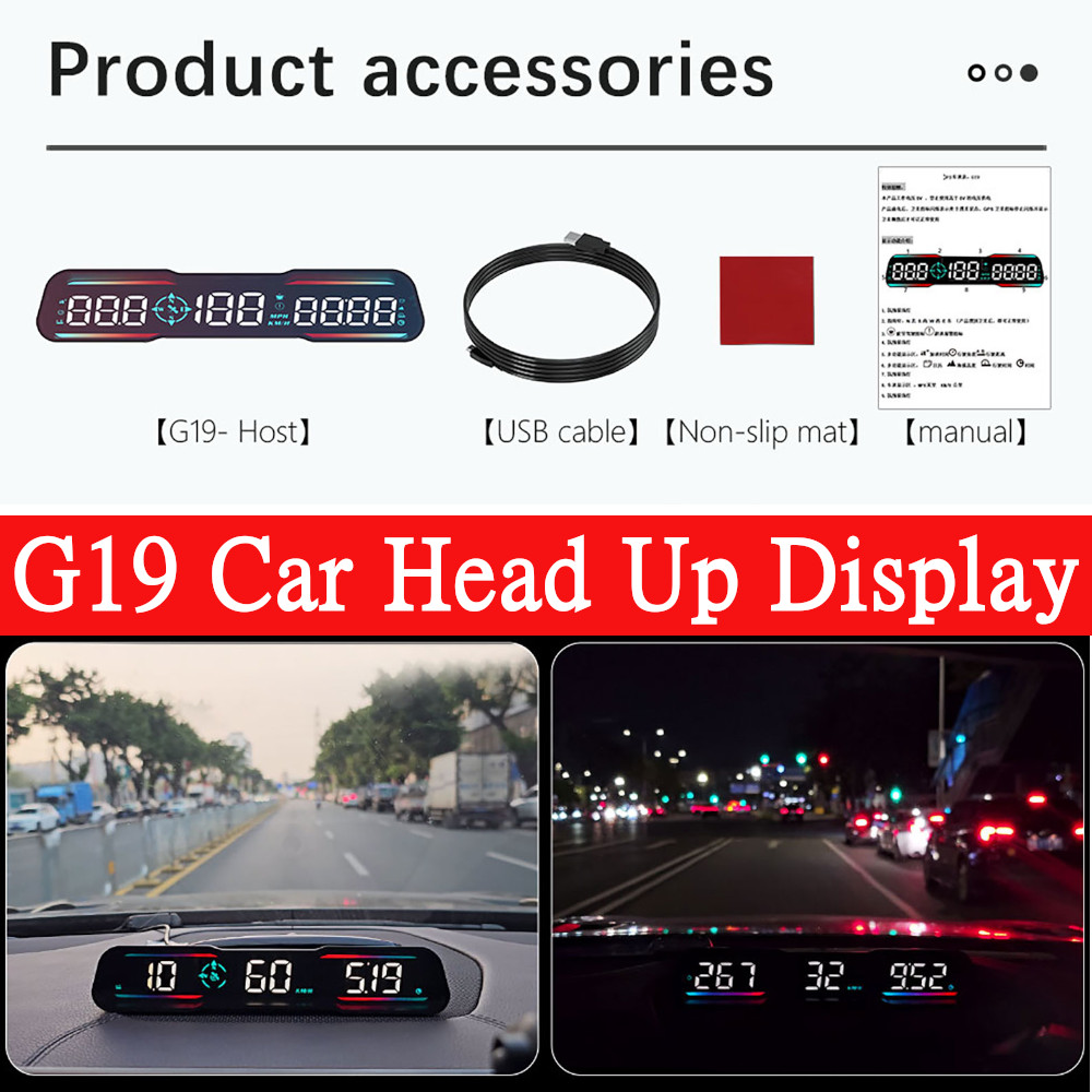 HD G19 Speedometer mobil, Odom - Car Heads Up Display Navigation ulasan dan harga