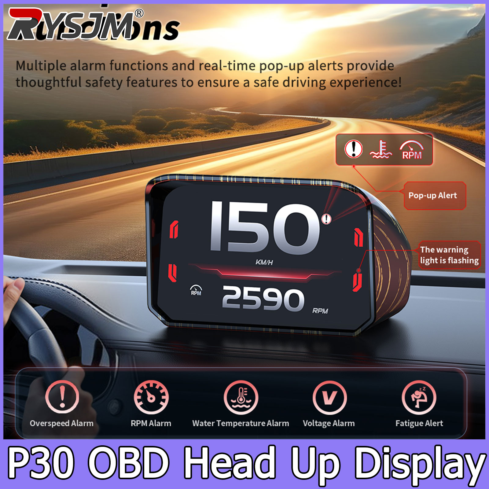 Speedometer P30, Pengukur RPM, - Obd2 Hud Speedometer Projector ulasan dan harga