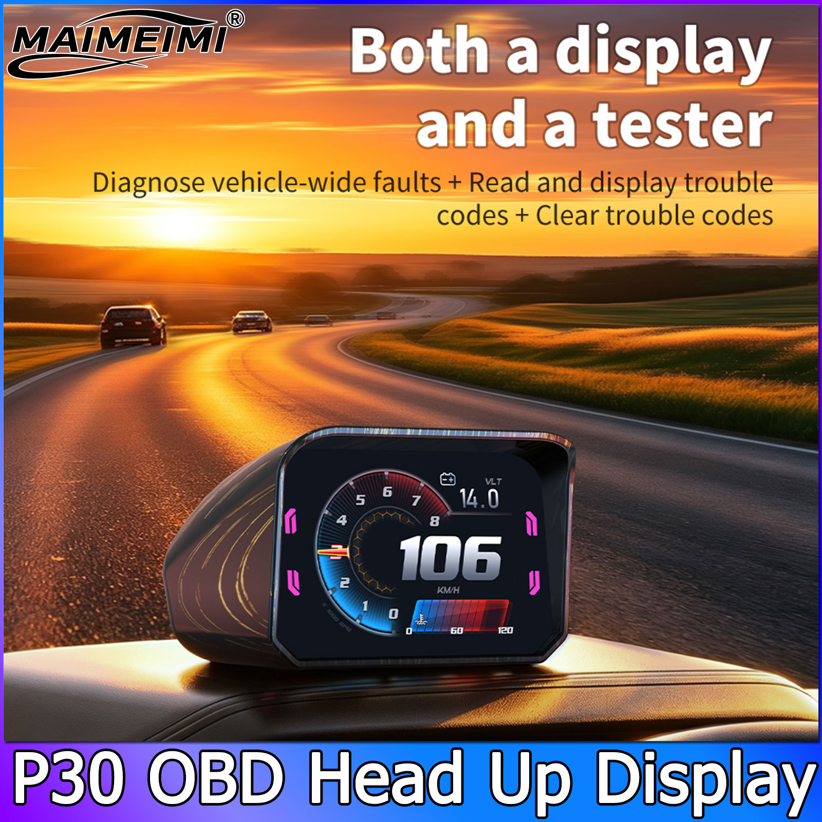 Speedometer P30, Pengukur RPM, - Obd2 Hud Speedometer Projector ulasan dan harga