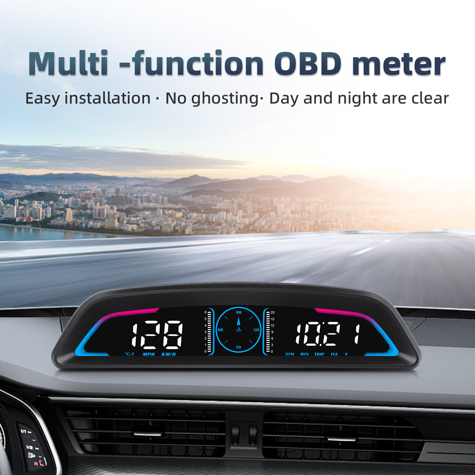 B3 OBD2 HUD pengukur Digital M - Hud Obd2 Multi Function Alarm ulasan dan harga
